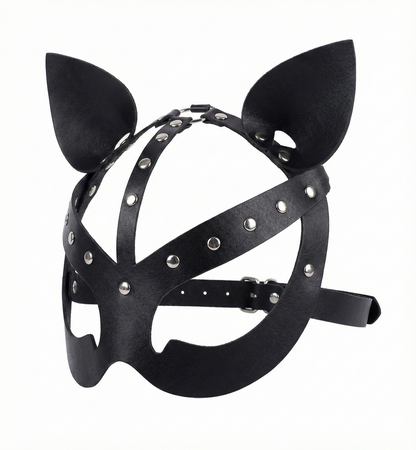 Antifaz BDSM Unitalla Ajustable Cuero Sintético (Negro, Rojo) ✦ Bajo pedido