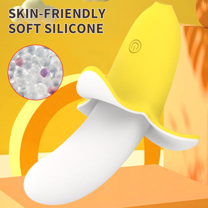 Banana - Vibrador Punto G con Estimulador de Clitoris (Inserción 8cm) ✦ Bajo pedido