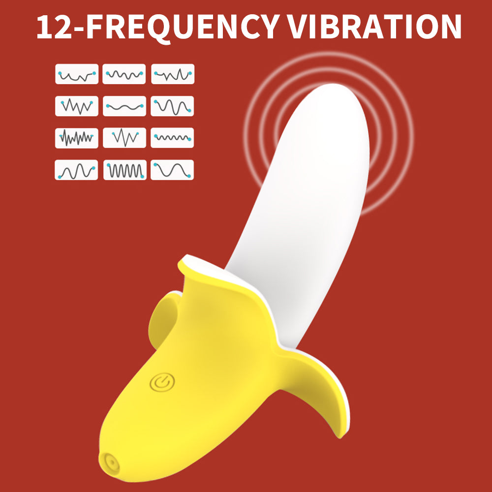 Banana - Vibrador Punto G con Estimulador de Clitoris (Inserción 8cm) ✦ Bajo pedido