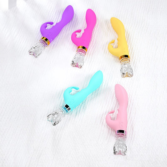 Vibrador Conejo Cristal Luminoso - 10 Modos  ✦ Bajo pedido