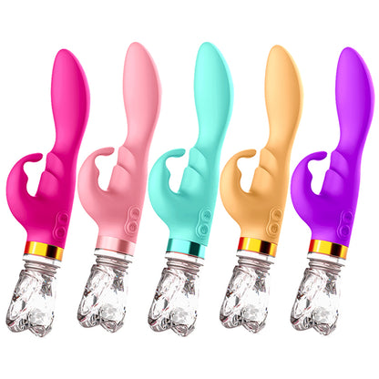Vibrador Conejo Cristal Luminoso - 10 Modos  ✦ Bajo pedido