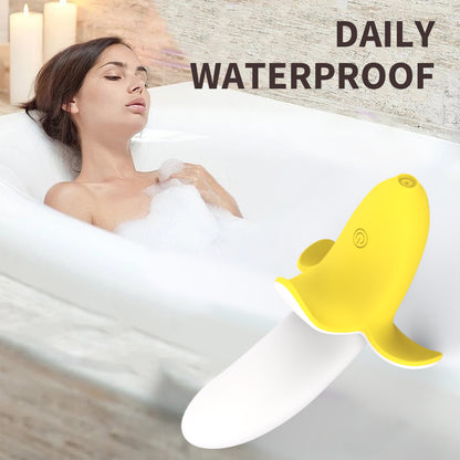 Banana - Vibrador Punto G con Estimulador de Clitoris (Inserción 8cm) ✦ Bajo pedido
