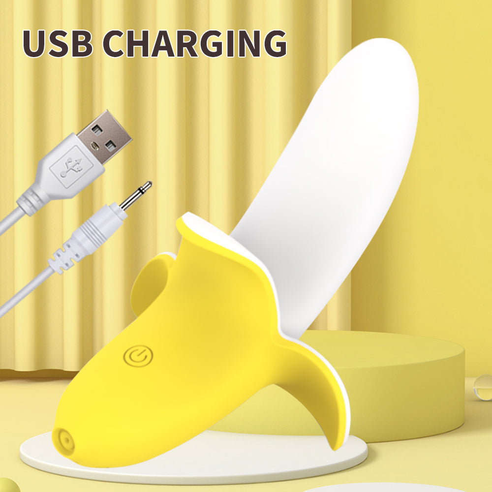 Banana - Vibrador Punto G con Estimulador de Clitoris (Inserción 8cm) ✦ Bajo pedido