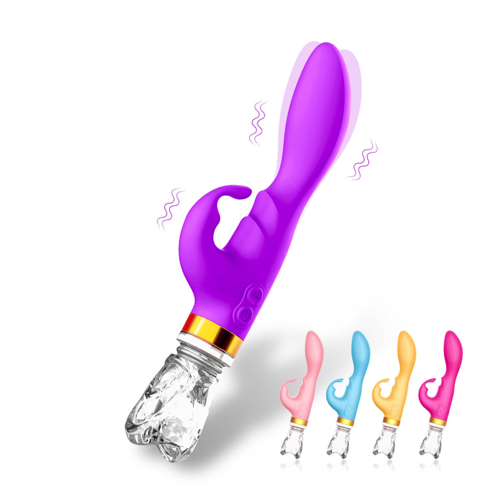 Vibrador Conejo Cristal Luminoso - 10 Modos  ✦ Bajo pedido