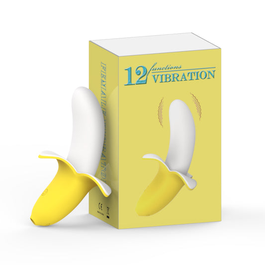 Banana - Vibrador Punto G con Estimulador de Clitoris (Inserción 8cm) ✦ Bajo pedido
