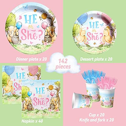 Set de Decoración para Revelación de Género – Winnie Pooh (142pcz)