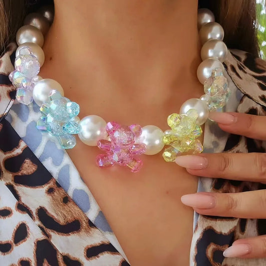 Collar Ositos Tornasol Colores ✦ Bajo pedido