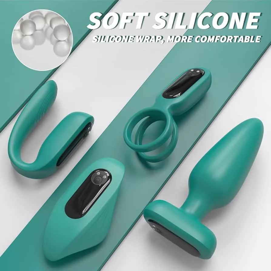 Set 4 en 1 con Bala Vibradora Desmontable y Control Remoto – Anillo, Huevo, Plug y Panty ✦ Bajo pedido