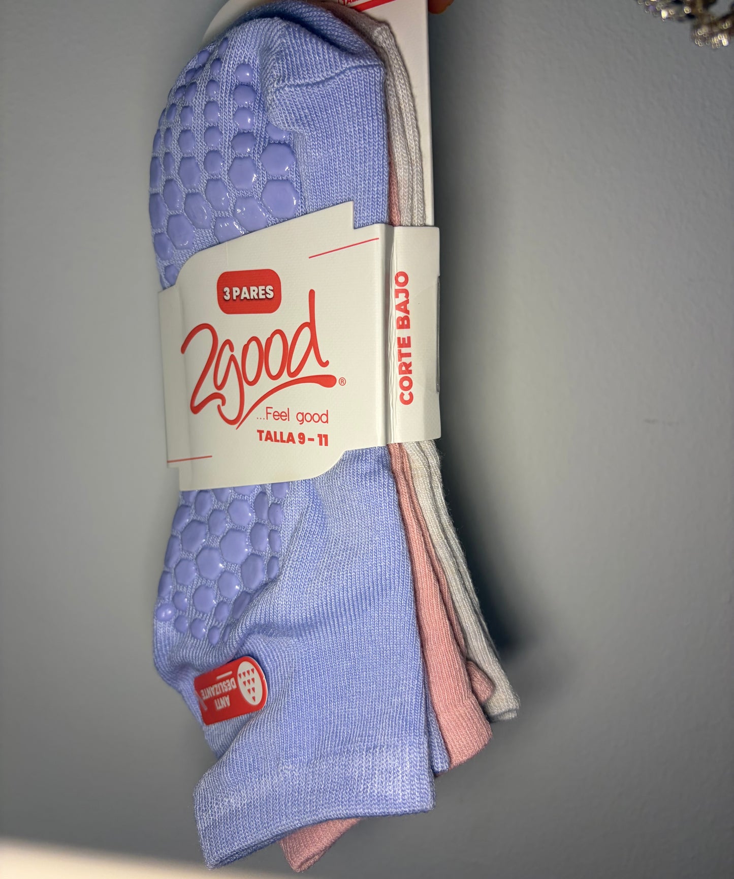 Set 3 Medias Antideslizantes para Pilates, Bajo - 2Good (2 Colores)
