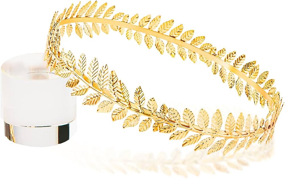 Corona de Laurel, Disfraz de Dios Griego, Accesorios de Disfraz de Diosa Griega, Accesorios de Toga, Disfraz de Emperador Romano para Mujer (Unitalla)