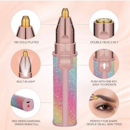 Máquina Afeitadora de Vello Facial 2 en 1 - BZ203B (Muticolor/Glitter)