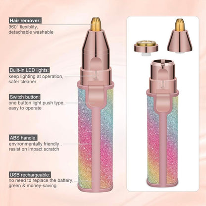Máquina Afeitadora de Vello Facial 2 en 1 - BZ203B (Muticolor/Glitter)