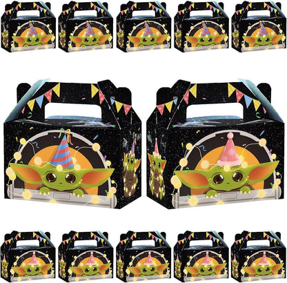 Set de 12 Cajas de Fiesta Baby Yoda Grogu Mandaloriuan