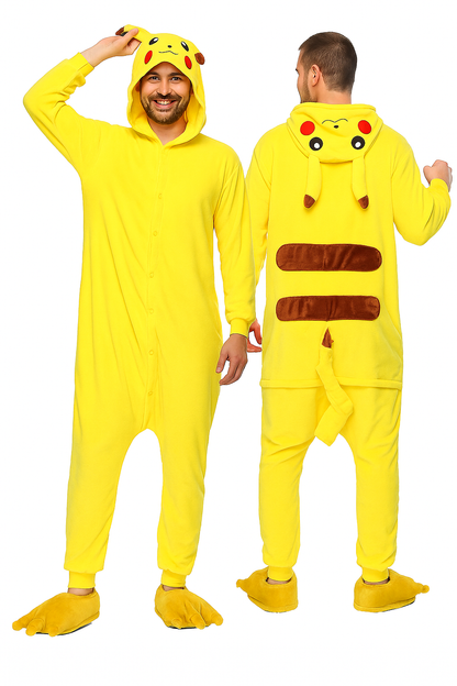 Mameluco Unisex Pijama Disfraz para Adulto (S,M,L,XL) - Pokémon, Pikachu ✦ Bajo pedido