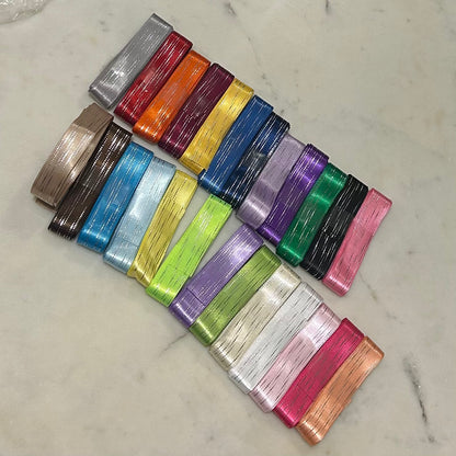 Set de 25 cintas de satén de poliéster para envolver regalos, lazos para el cabello, decoración de boda, bricolaje, 25mm, alta calidad