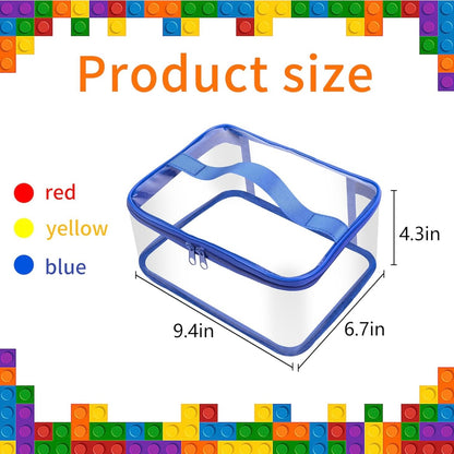 Set de 3 organizadores transparentes con zipper, cartuchera, cosmetiquera, de viaje de PVC