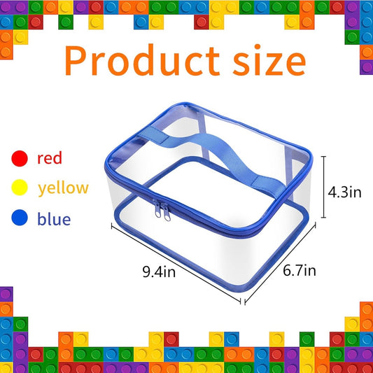 Set de 3 organizadores transparentes con zipper, cartuchera, cosmetiquera, de viaje de PVC
