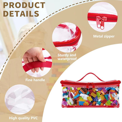 Set de 3 organizadores transparentes con zipper, cartuchera, cosmetiquera, de viaje de PVC