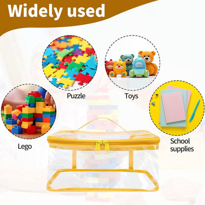 Set de 3 organizadores transparentes con zipper, cartuchera, cosmetiquera, de viaje de PVC