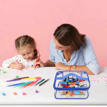 Set de 3 organizadores transparentes con zipper, cartuchera, cosmetiquera, de viaje de PVC