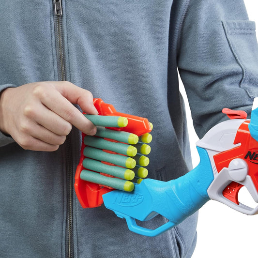 NERF DinoSquad Tricera-Blast Blaster – Cargador Abatible, 12 Dardos Oficiales, Diseño de Triceratops