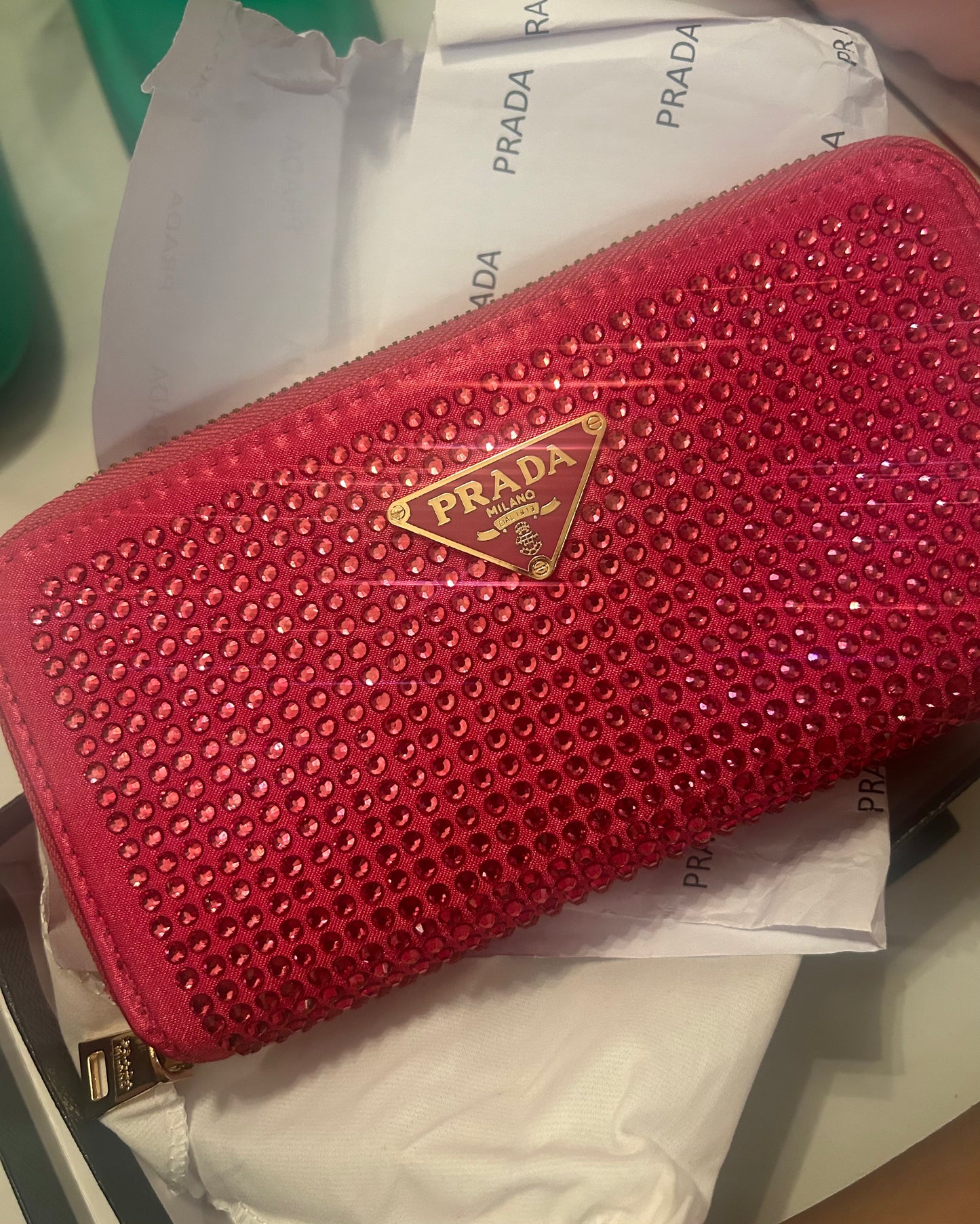 Billetera Dama Fucsia Brillos