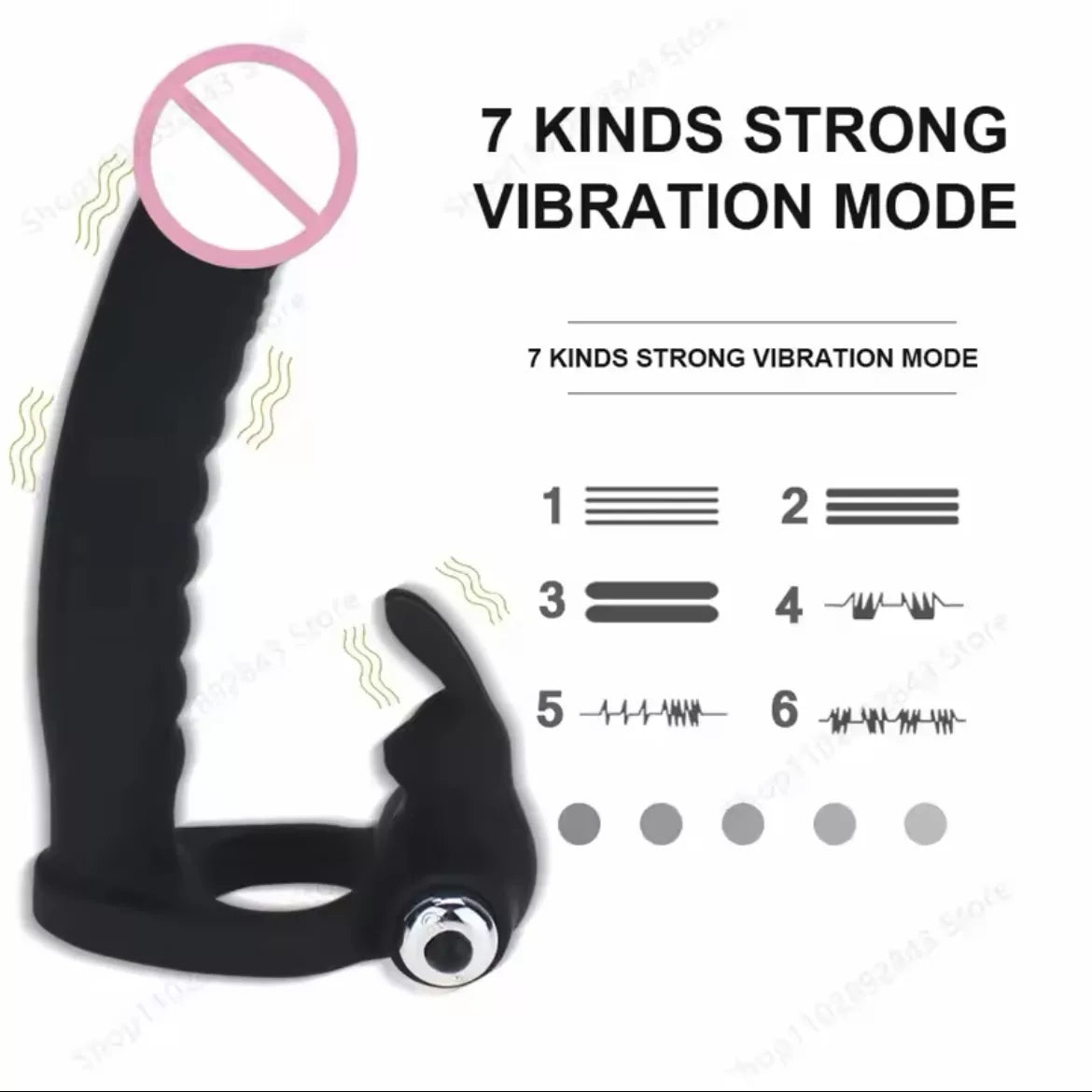 Dildo Inserción 15cm Anal Vibrador con Anillo y Estimulador de Clitoris - Bunny Double Delight ✦ Bajo pedido
