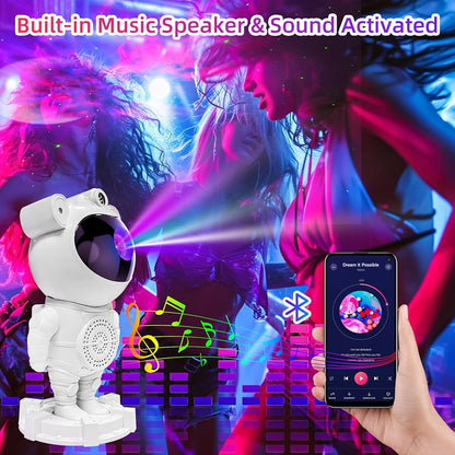 Proyector Astronauta Parlante Bluetooth - Estrellas, Nebulosa y Ruido Blanco ✦ Bajo pedido