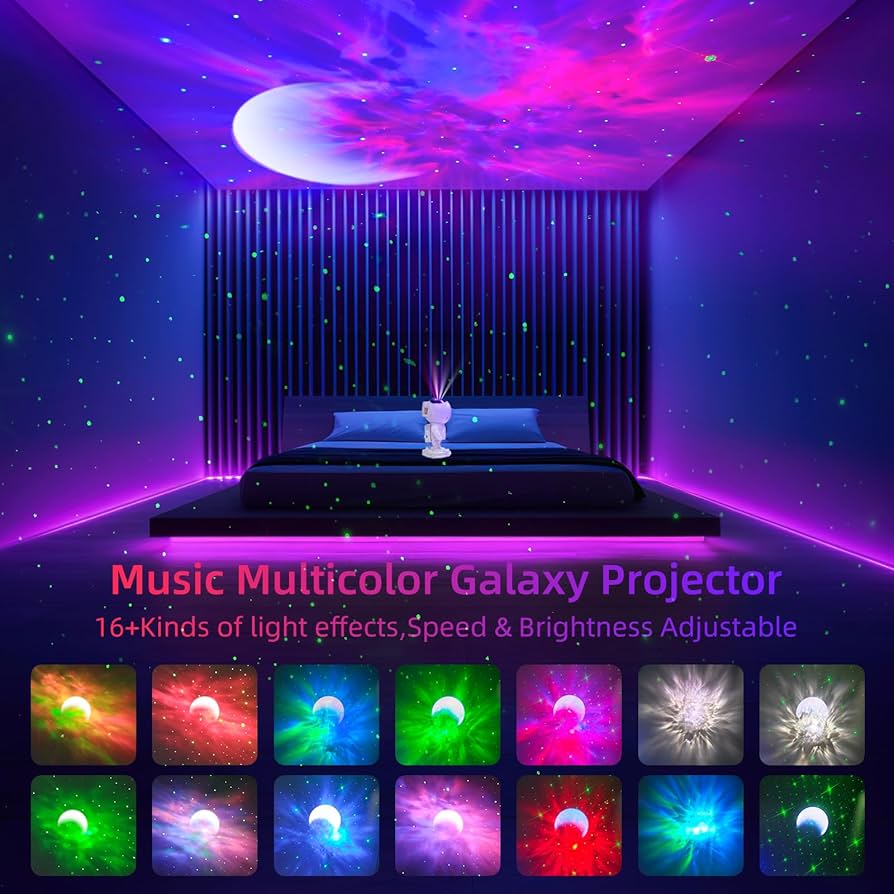 Proyector Astronauta Parlante Bluetooth - Estrellas, Nebulosa y Ruido Blanco ✦ Bajo pedido