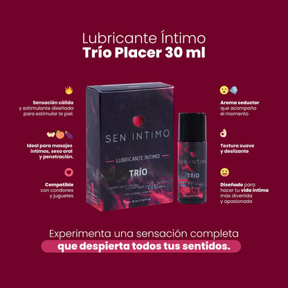 Lubricante Trío Caliente Saborizado, Caramelo - Sen Íntimo (30ml) ✦ Bajo pedido