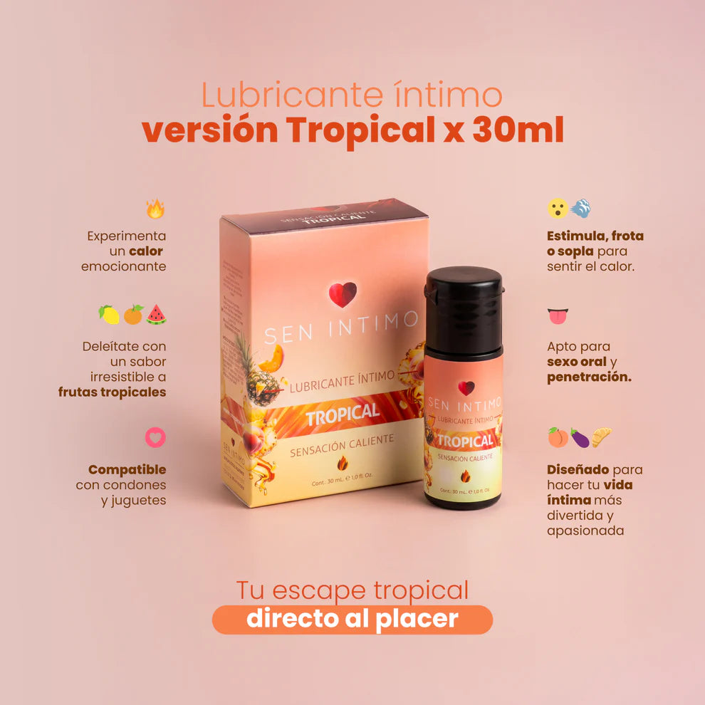 Lubricante Caliente Saborizado Tropical - Sen Íntimo (30ml) ✦ Bajo pedido