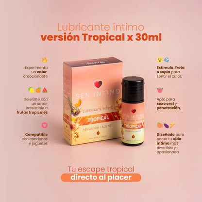 Lubricante Caliente Saborizado Tropical - Sen Íntimo (30ml) ✦ Bajo pedido