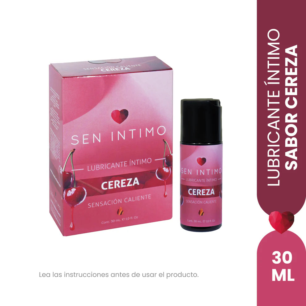 Lubricante Caliente Saborizado Cereza - Sen Íntimo (30ml) ✦ Bajo pedido