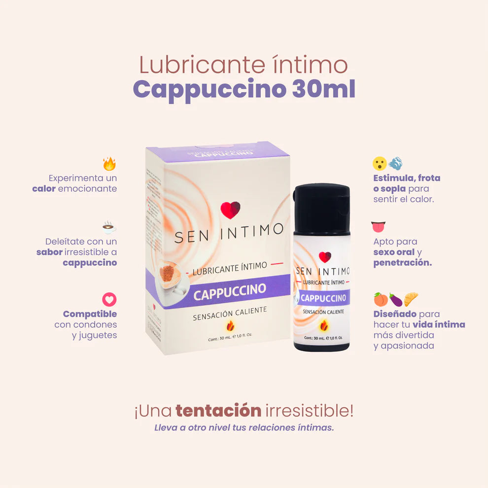 Lubricante Caliente Saborizado, Capuccino - Sen Íntimo (30ml) ✦ Bajo pedido