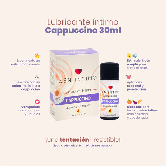Lubricante Caliente Saborizado, Capuccino - Sen Íntimo (30ml) ✦ Bajo pedido