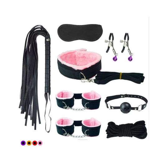 Kit Erótico BDSM Cuero Sintético – 8 Piezas ✦ Bajo pedido
