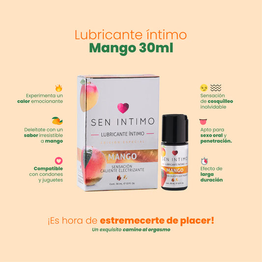 Lubricante Electrizante Caliente Mango Edición Especial - Sen Íntimo (30ml) ✦ Bajo pedido
