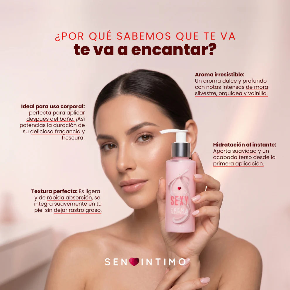Crema Humectante Feromonas Mora Silvestre, Orquídea y Vainilla - Sexy + Attract (125ml) ✦ Bajo pedido