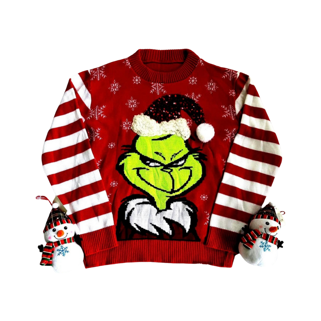 Abrigo Navideño, Ugly Sweater Adulto OO11 - Grinch ✦ Bajo pedido