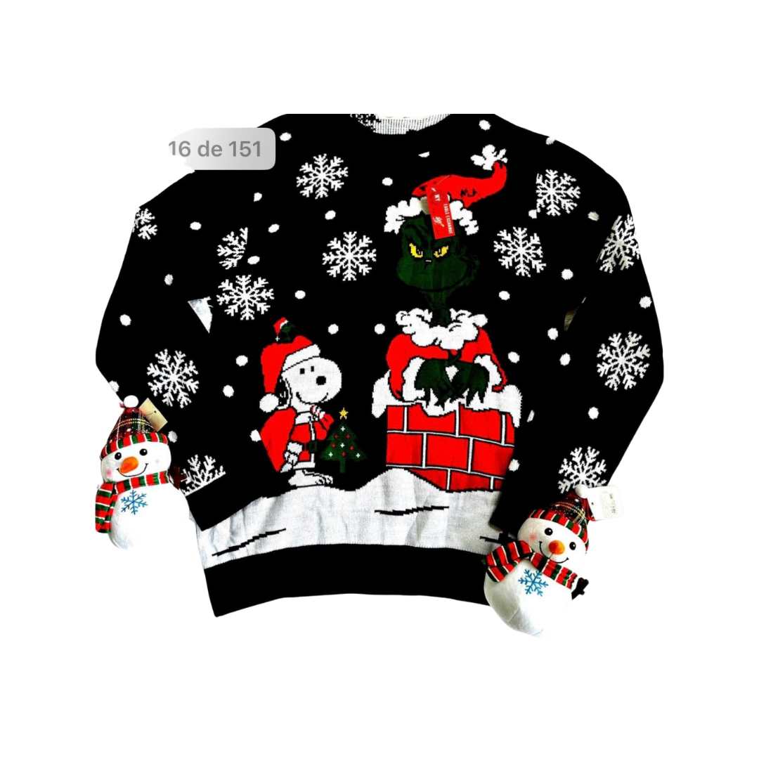 Abrigo Navideño, Ugly Sweater Adulto OO11 - Grinch ✦ Bajo pedido