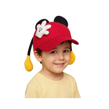 Gorra Mickey Infantil (Rojo, Negro) ✦ Bajo pedido
