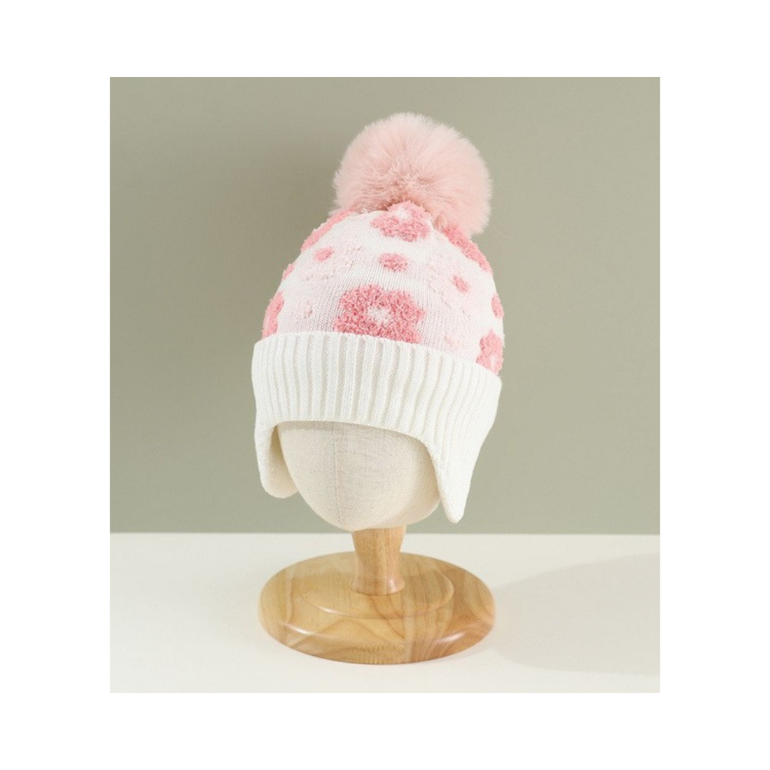 Gorro Infantil Lana Flores (3 Colores) ✦ Bajo pedido