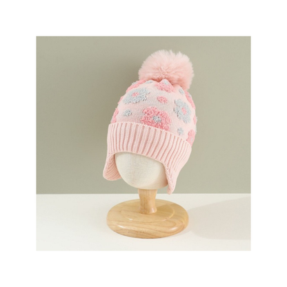 Gorro Infantil Lana Flores (3 Colores) ✦ Bajo pedido
