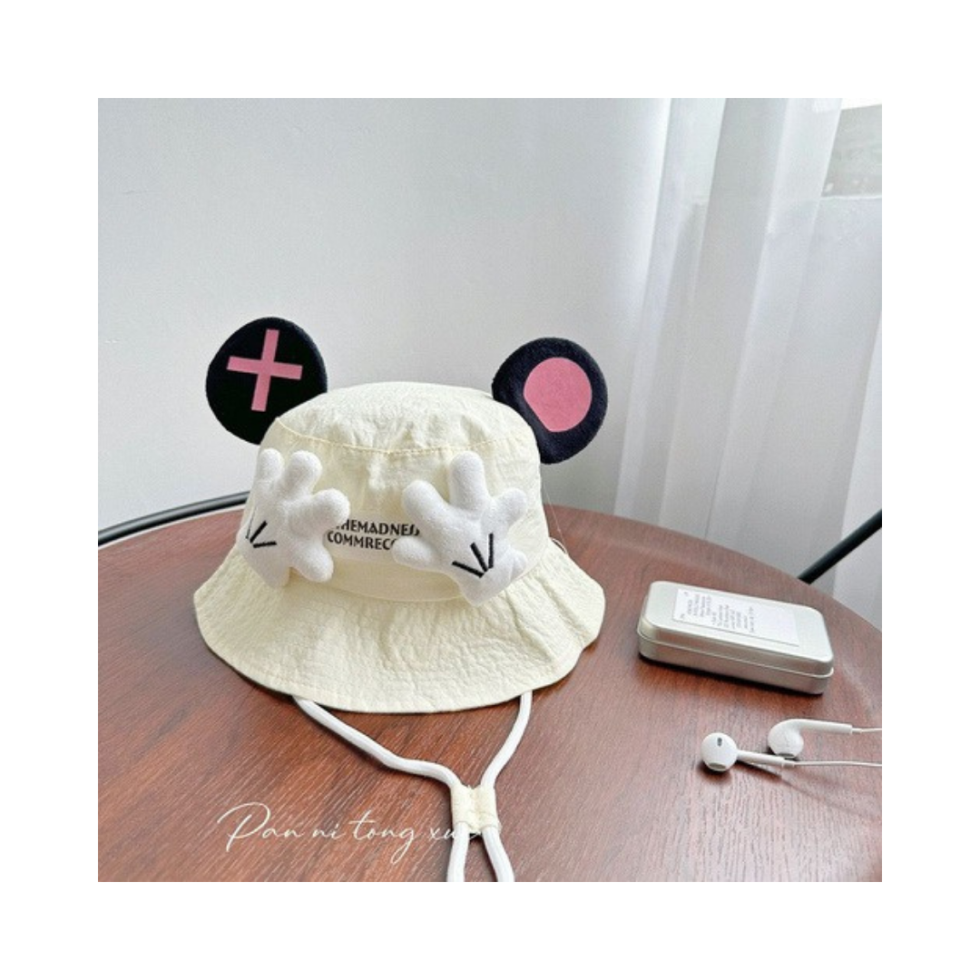 Sombrero Bucket Mickey Infantil (Beige, Rosa) ✦ Bajo pedido