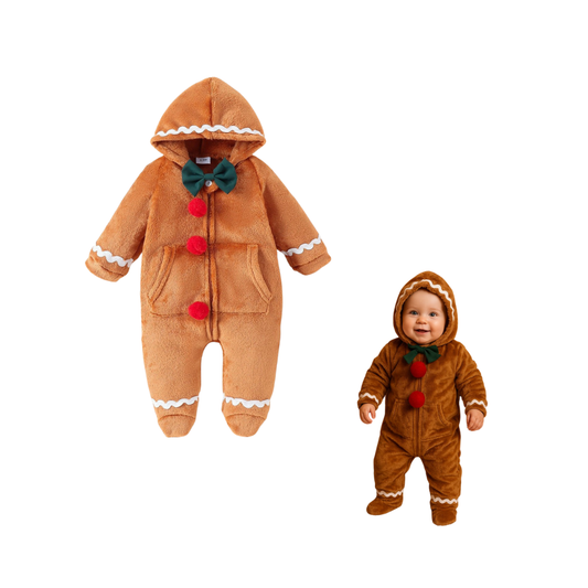 Mameluco de Peluche Bebé - Galleta de Jengibre ✦ Bajo pedido