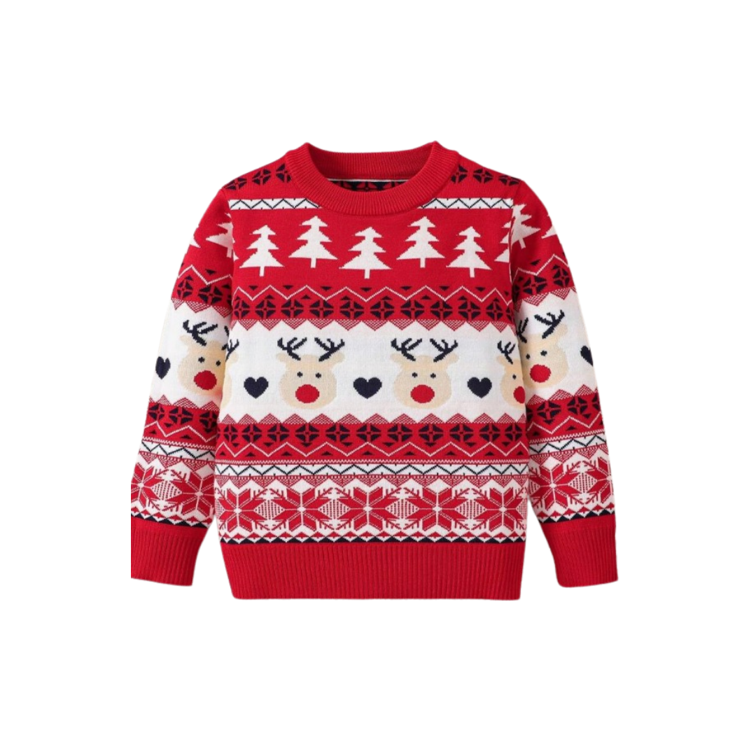 Abrigo Navideño, Ugly Sweater NAV25-41 Adulto - Renos Corazón ✦ Bajo pedido