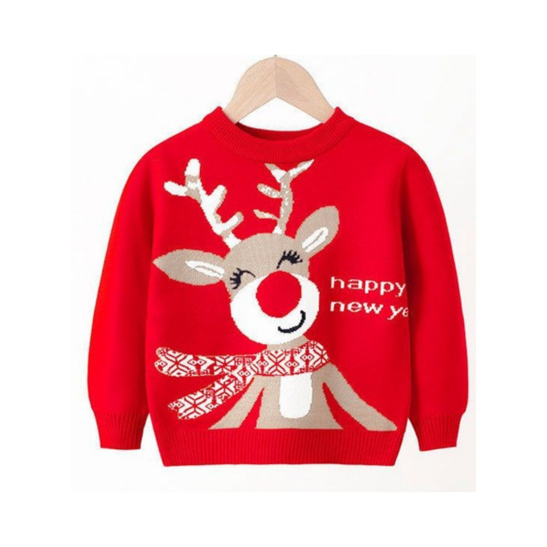 Abrigo Navideño, Ugly Sweater Infantil - Reno ✦ Bajo pedido