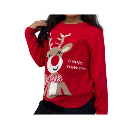 Abrigo Navideño, Ugly Sweater Infantil - Reno ✦ Bajo pedido