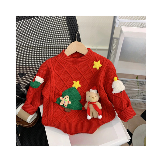 Abrigo Navideño, Ugly Sweater Infantil - Detalles 3D ✦ Bajo pedido