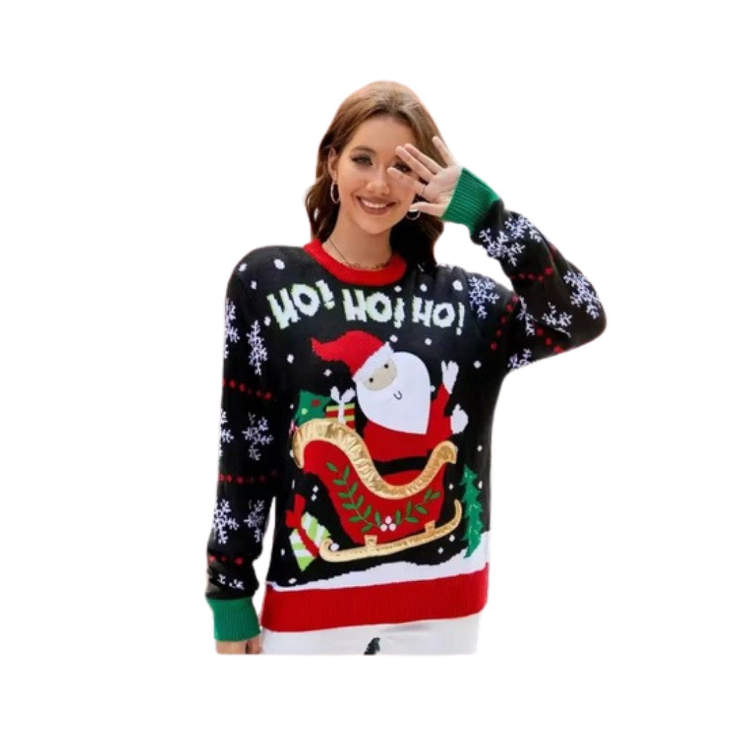 Abrigo Navideño, Ugly Sweater Adulto Dama - Santa Claus (S,M,L,XL) ✦ Bajo pedido